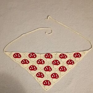 Mushroom Pattern Crochet Bandana